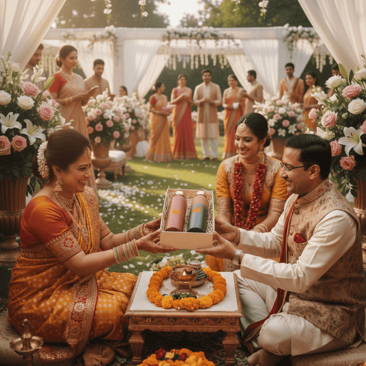 Personalised Couple Copper Bottle Gift Set (950 ml × 2) | Luxury Wedding & Anniversary Gift by Adroit India Adroit India