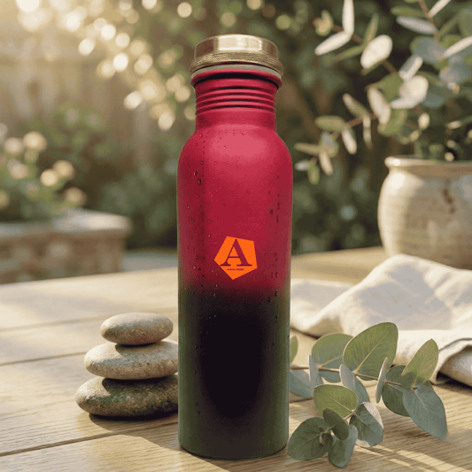 Amrit Aura Matte Gradient Pure Copper Water Bottle | 1 Litre (1000 ml) | Leak-Proof Ayurvedic Bottle – Adroit India