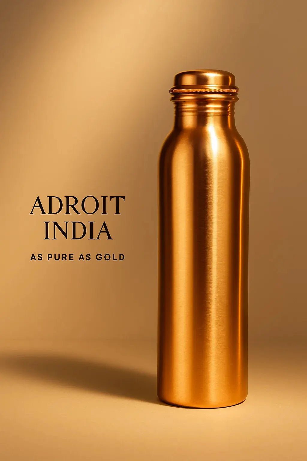Amrit Plain Pure Copper Water Bottle | BIS Certified Handmade Bottle – Adroit India - Adroit India