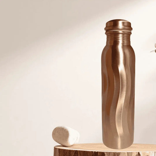 Amrit Wave Hammered Pure Copper Water Bottle 950 ML | Handmade Copper Bottle – Adroit India - Adroit India