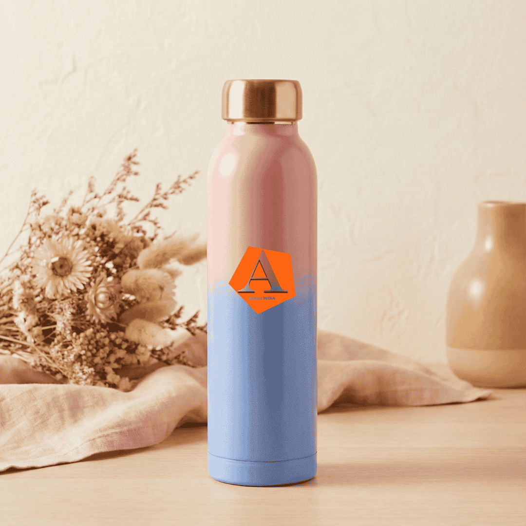 Jivan Pastel Dual-Tone Pure Copper Water Bottle | Handmade Ayurvedic Bottle