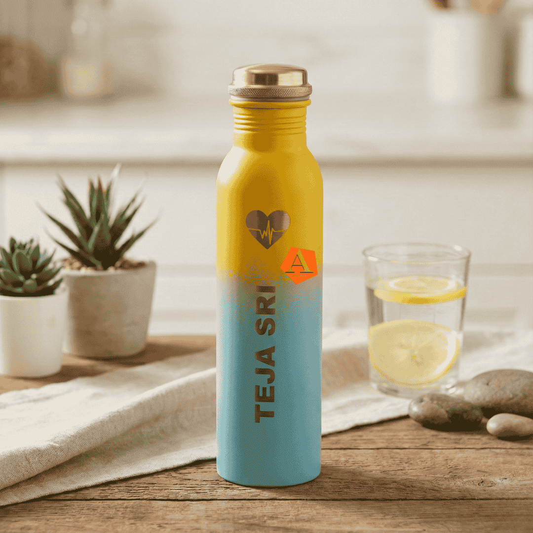 Amrit Zest Matte Gradient Pure Copper Water Bottle | 1 Litre (1000 ml) | Leak - Proof Ayurvedic Bottle – Adroit India - Adroit India