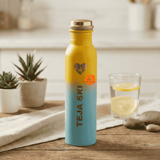 Amrit Zest Matte Gradient Pure Copper Water Bottle | 1 Litre (1000 ml) | Leak-Proof Ayurvedic Bottle – Adroit India