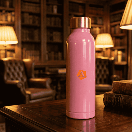 Jivan Blush Pink Pure Copper Water Bottle 950 ML | Luxury Ayurvedic Copper Bottle – Adroit India