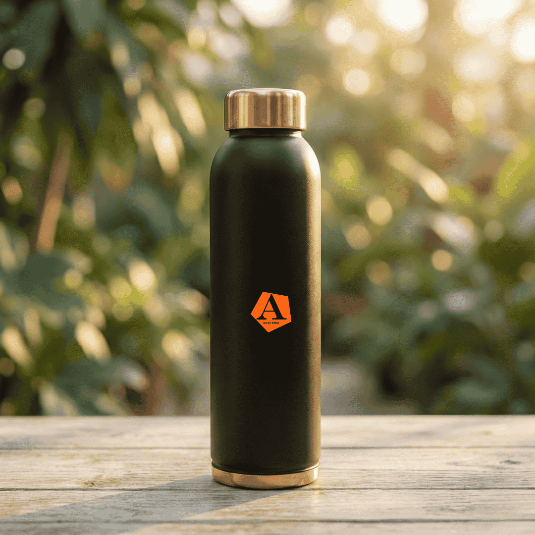 Jivan Matte Black Pure Copper Water Bottle 950 ML | Luxury Ayurvedic Copper Bottle – Adroit India