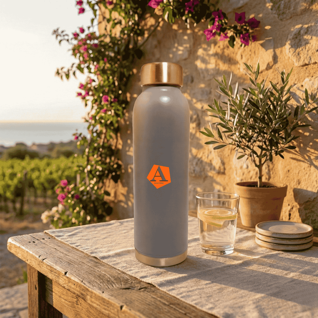 Jivan Pearl Grey Pure Copper Water Bottle 950 ML | Luxury Ayurvedic Copper Bottle – Adroit India