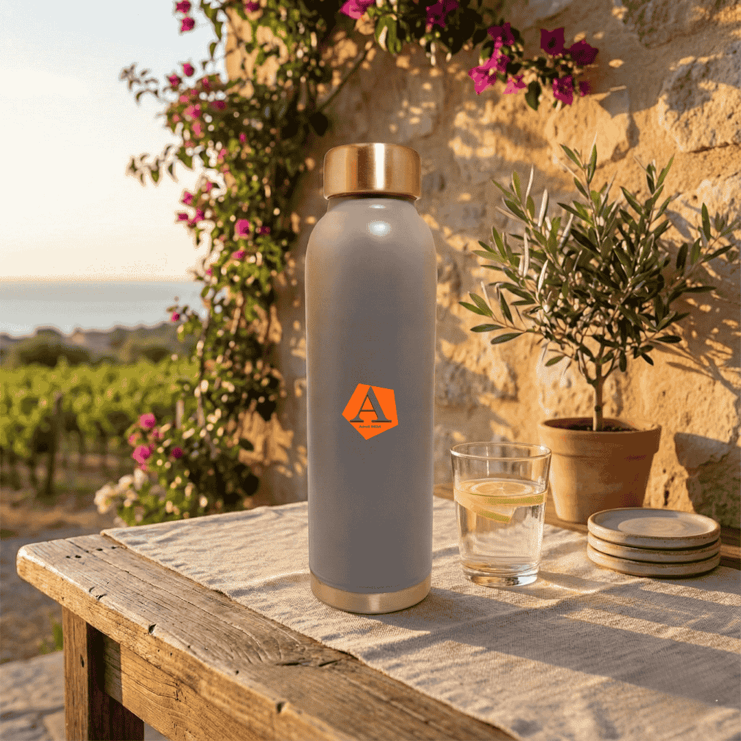 Jivan Pearl Grey Pure Copper Water Bottle 950 ML | Luxury Ayurvedic Copper Bottle – Adroit India