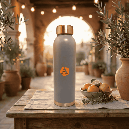 Jivan Pearl Grey Pure Copper Water Bottle 950 ML | Luxury Ayurvedic Copper Bottle – Adroit India