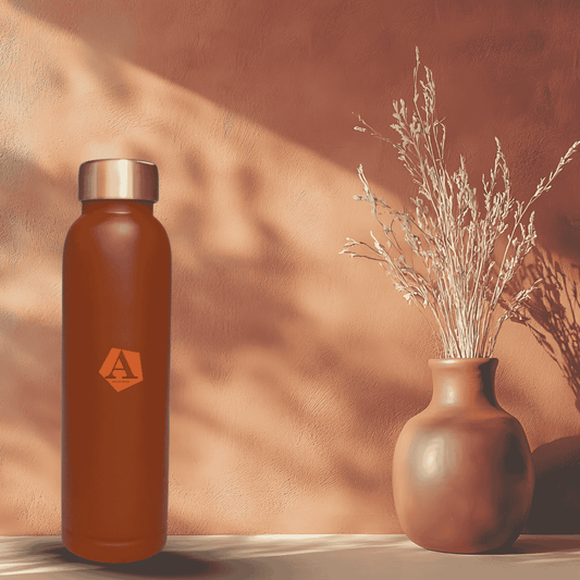 Jivan Terracotta Matte Pure Copper Water Bottle – 950 ML  Premium Ayurvedic Wellness Bottle