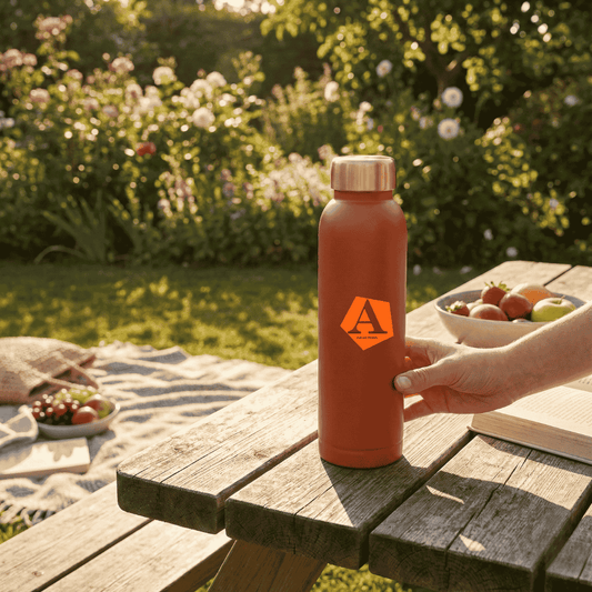 Jivan Terracotta Print Pure Copper Water Bottle 950 ML | Handmade Ayurvedic Bottle | Adroit India