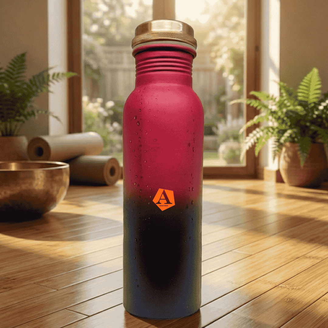 Amrit Aura Matte Gradient Pure Copper Water Bottle | 1 Litre (1000 ml) | Leak - Proof Ayurvedic Bottle – Adroit India - Adroit India