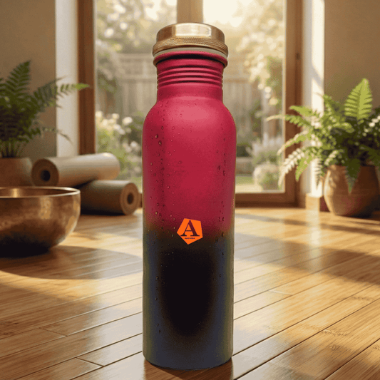 Amrit Aura Matte Gradient Pure Copper Water Bottle | 1 Litre (1000 ml) | Leak-Proof Ayurvedic Bottle – Adroit India