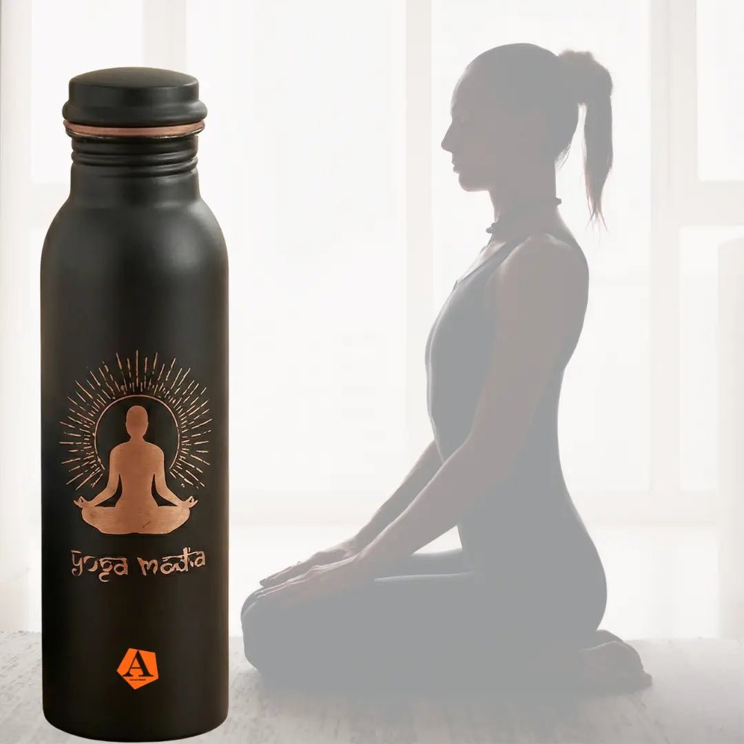 "Yoga Mantra" Pure Copper Bottle - Adroit India
