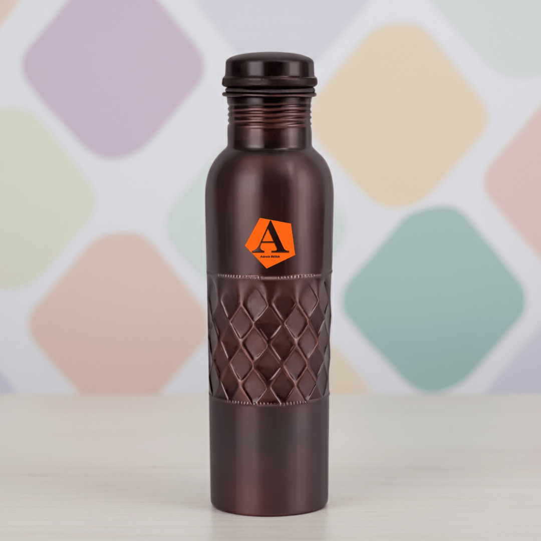 Antique Copper Amrit Series Water Bottle 950 ml | Pure Copper | Premium Handcrafted Bottle by Adroit India - Adroit India