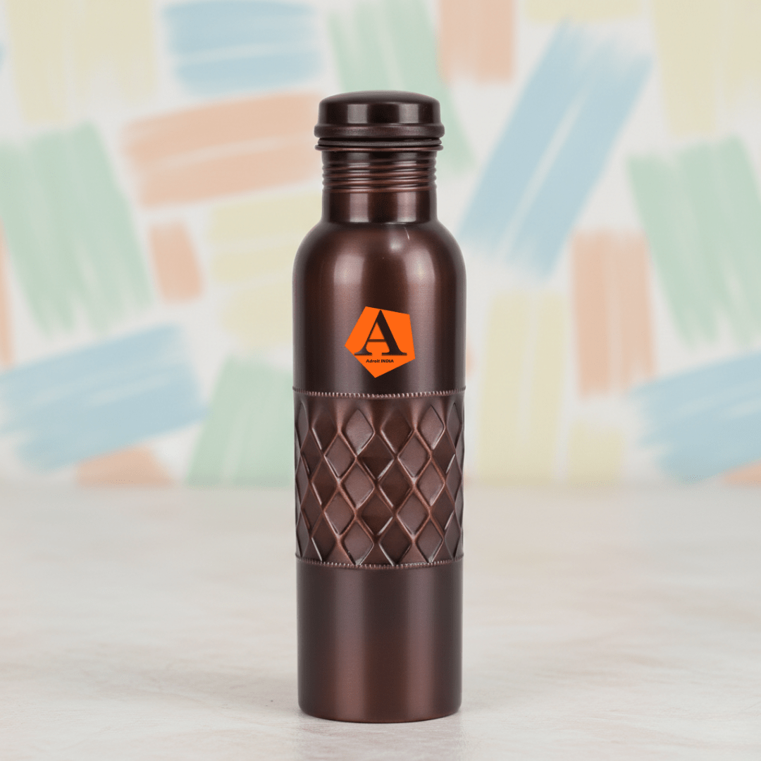 Antique Copper Amrit Series Water Bottle 950 ml | Pure Copper | Premium Handcrafted Bottle by Adroit India - Adroit India