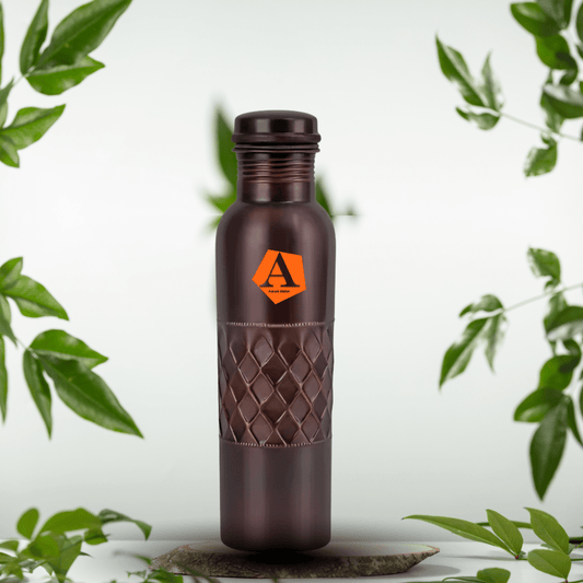 Antique Copper Amrit Series Water Bottle 950 ml | Pure Copper | Premium Handcrafted Bottle by Adroit India - Adroit India