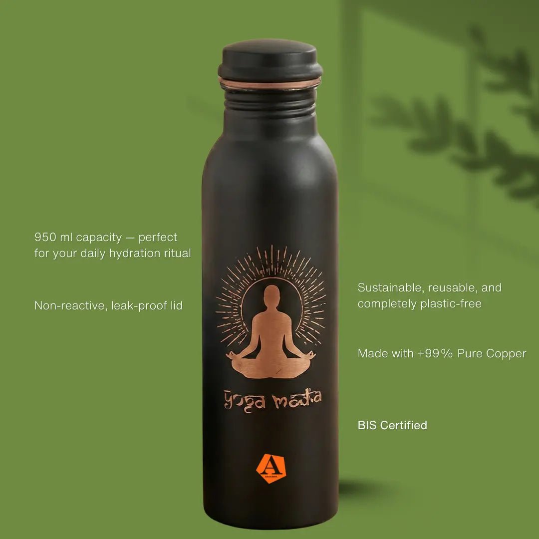 "Yoga Mantra" Pure Copper Bottle