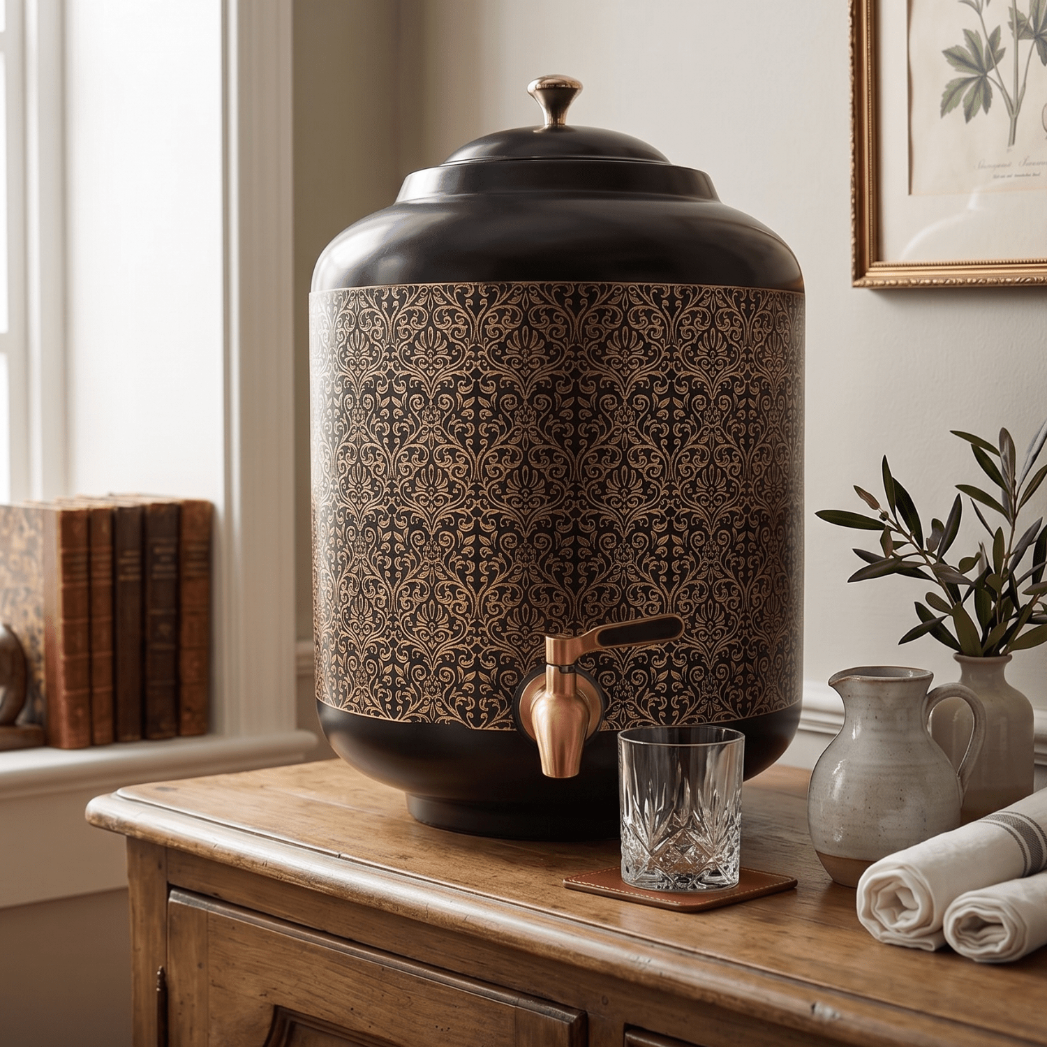 Pure Copper Water Dispenser with Tap | 8 ltr Capacity |Handcrafted Ayurvedic Dispenser – Adroit India - Adroit India